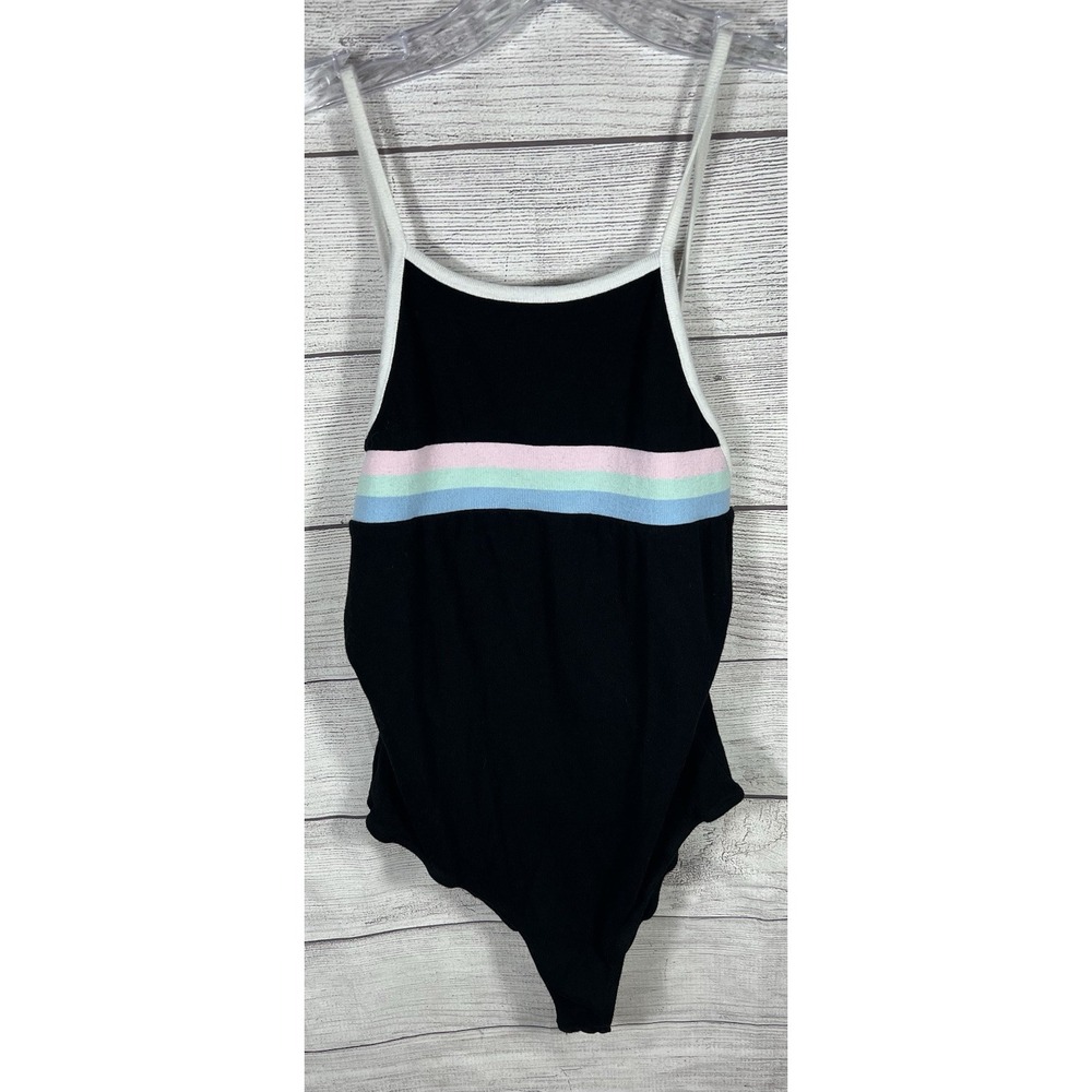 Forever 21 Women's Large Rainbow Stripe Bodysuit Cami Festival‎ Y2K